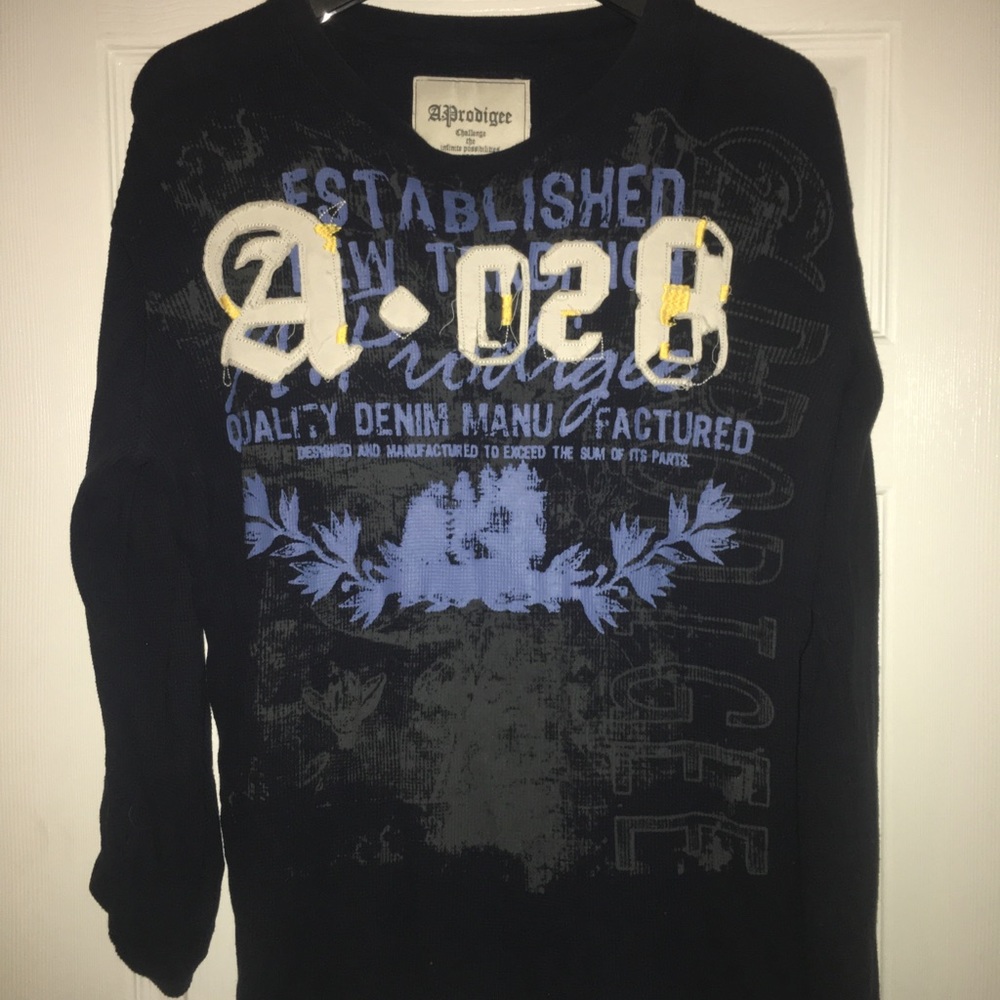 A. PRODIGEE Long Sleeve Navy Sweater